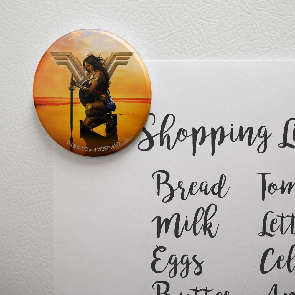 Wonder Woman Movie Poster Fridge Magnet - Strong Magnetic Refrigerator Decor for Kitchen, Office, Locker - DC Comics Superhero Collectible Gift for Fans
