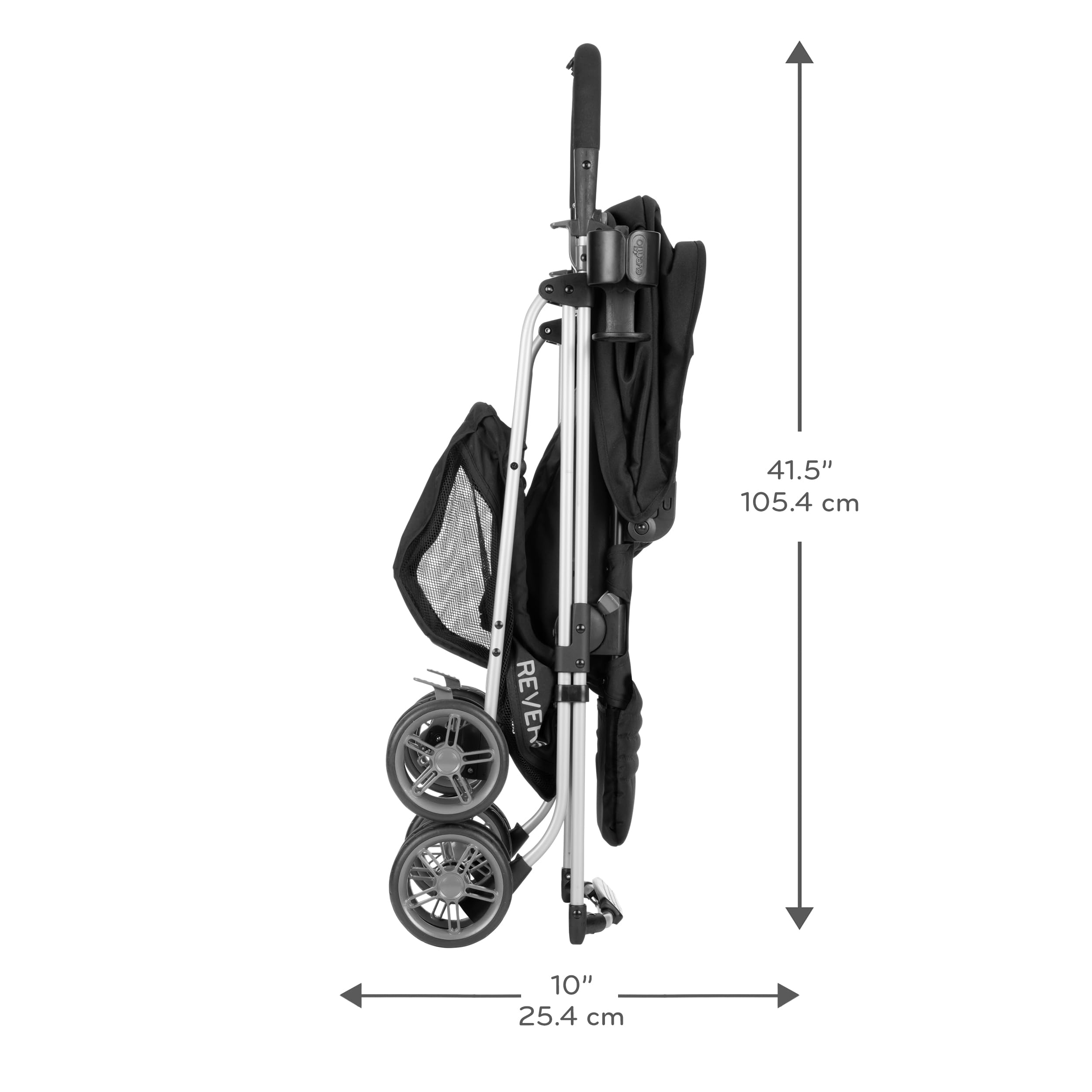 Evenflo Reversi Lightweight Reversible Stroller - Compact Foldable Baby Stroller with Adjustable Canopy & Parent Tray, Altair Black | Perfect for Travel, Shopping & Daily Walks
