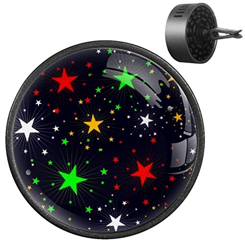2Pcs Colorful Star Car Diffuser - Aromatherapy Essential Oil Diffuser for Cars, Home & Office | Perfect Car Air Freshener & Decor Gift Set
