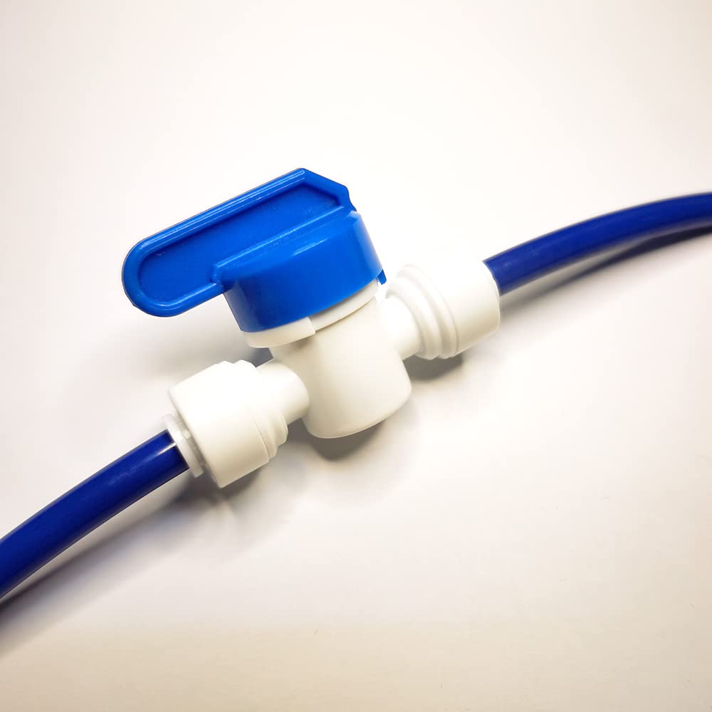 Malida 1/4 Inch OD Quick Push Connect Water Purifier Shut Off Ball Valve - 10 Pack Plastic Plumbing Fittings for RO/DI Systems | Perfect for Home Water Filtration & Aquarium Setup