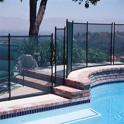 GLI Pool 30-0410-BLK Inground Removable Safety Fence - Durable Above Ground Swimming Pool Barrier for Child & Pet Protection | Perfect for Backyard, Residential & Commercial Pools