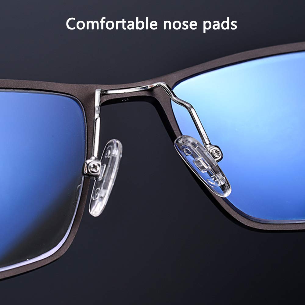 Anti-Blue Light Progressive Multifocal Reading Glasses for Men - Alloy Frame Magnifier Eyewear +3.00 Strength - Brown Color - Perfect for Computer Work, Reading & Screen Time Protection