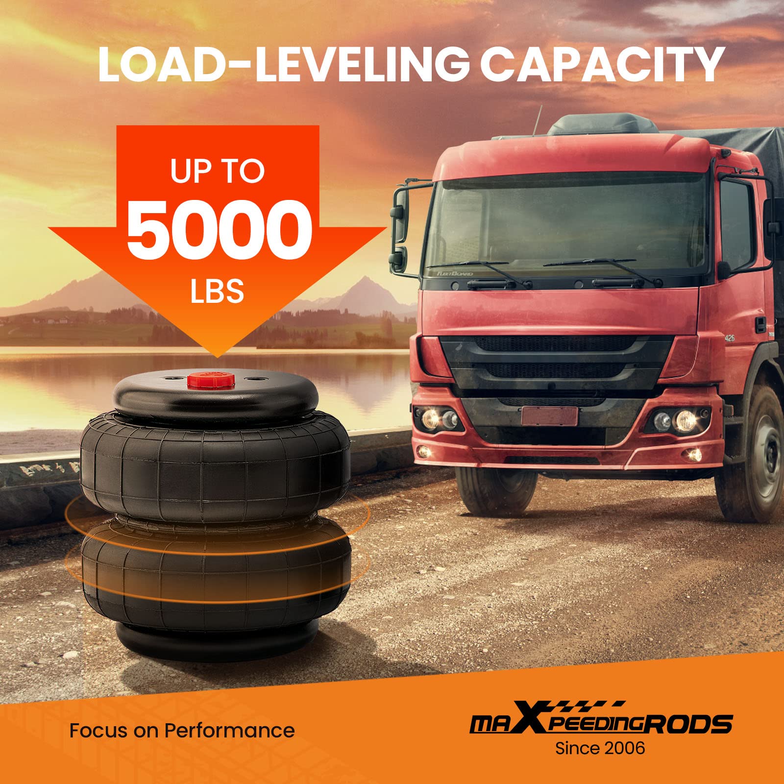 maXpeedingrods Triangulated 4 Link Suspension Kit & 5000lbs Air Suspension Bags - Universal Truck Suspension Upgrade for Cab Chassis, Hotrod, Ratrod - Perfect for Off-Roading, Towing & Performance Driving