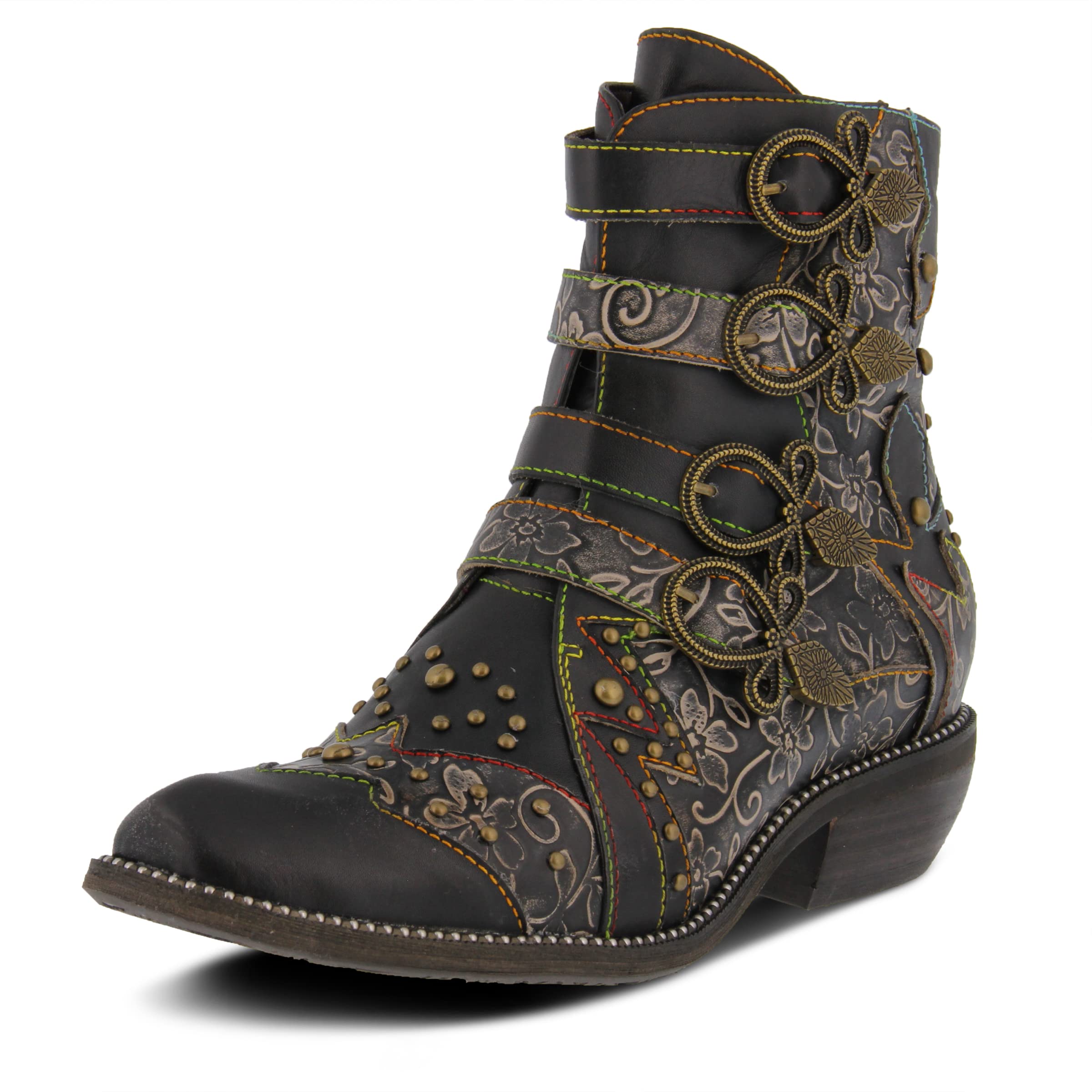 L'Artiste Spring Step Women's Rodeha Bootie - Comfortable Ankle Boots for Women, Fashion Western Cowgirl Booties with Side Zipper - Perfect for Casual Outfits, Country Music Festivals & Fall/Winter Style