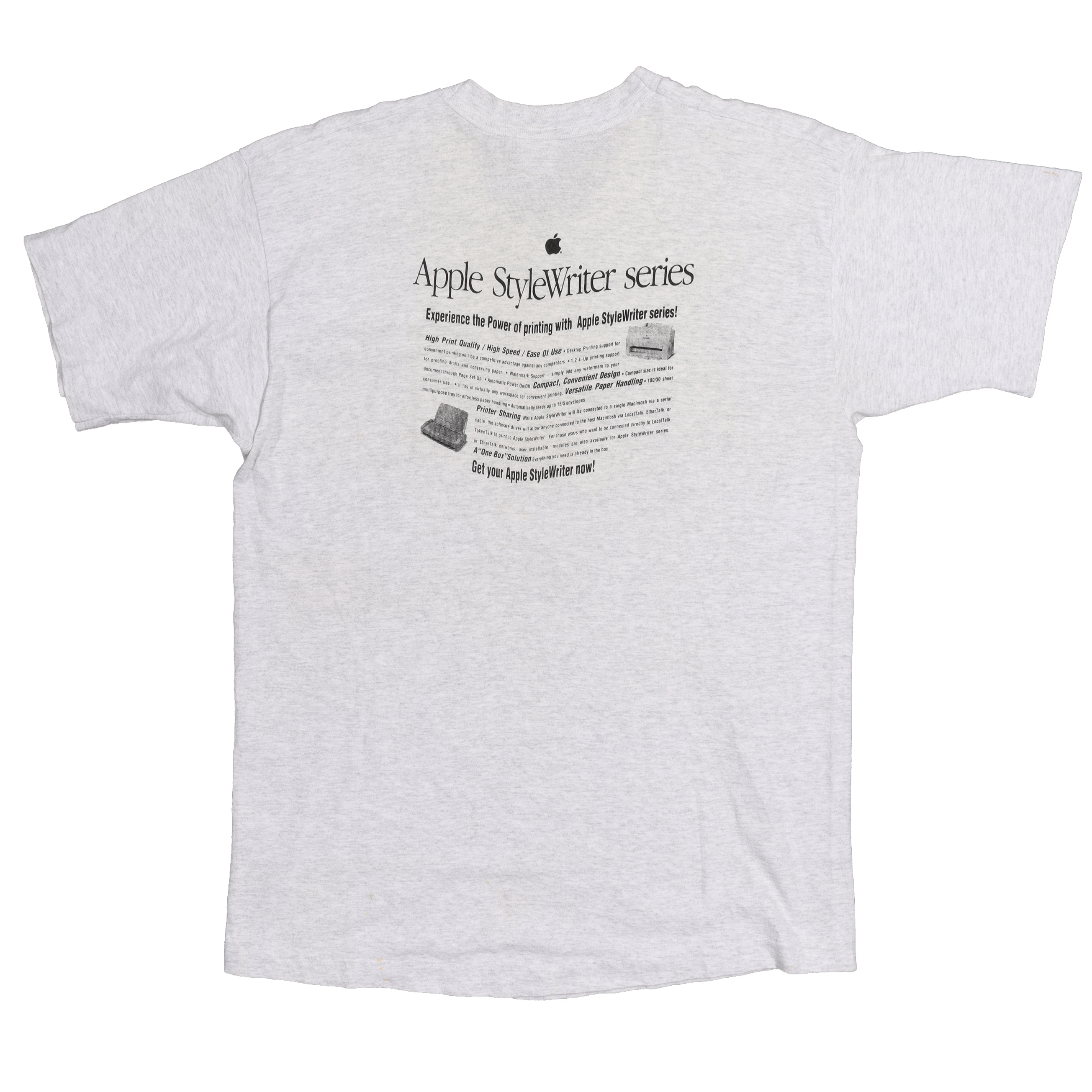 Vintage 1990s Apple StyleWriter Retro Graphic T-Shirt - Classic 90s Computer Tech Tee for Apple Fans & Retro Enthusiasts | Perfect for Casual Wear, Tech Events & Nostalgic Gift Giving