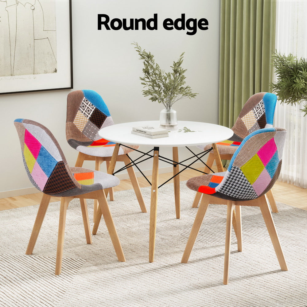 Artiss 5-Piece White DSW Dining Table and Chairs Set - Modern Kitchen & Breakfast Nook Furniture for Small Spaces
