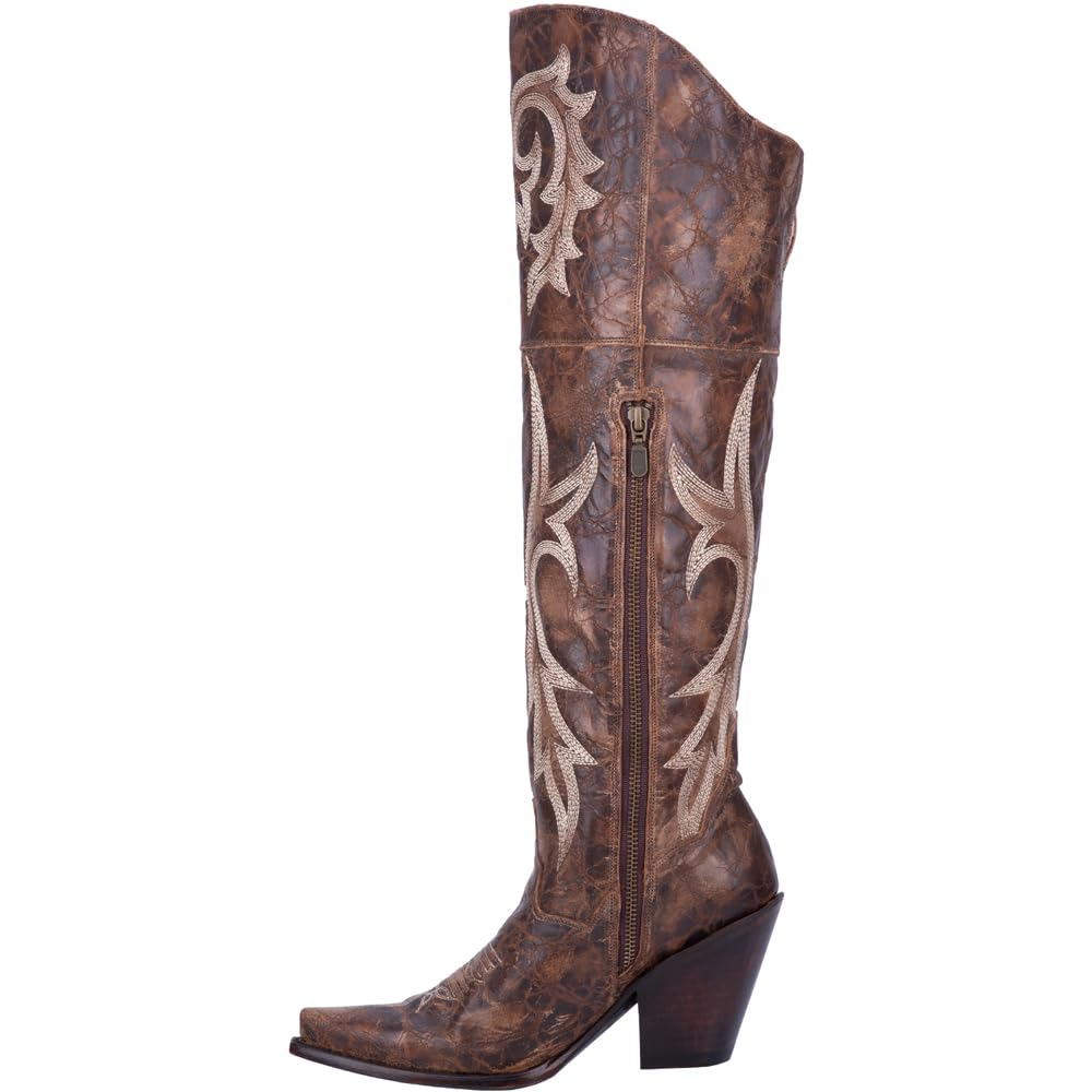 Dan Post Women's Embroidered Snip Toe Over-The-Knee Dress Boots - 3