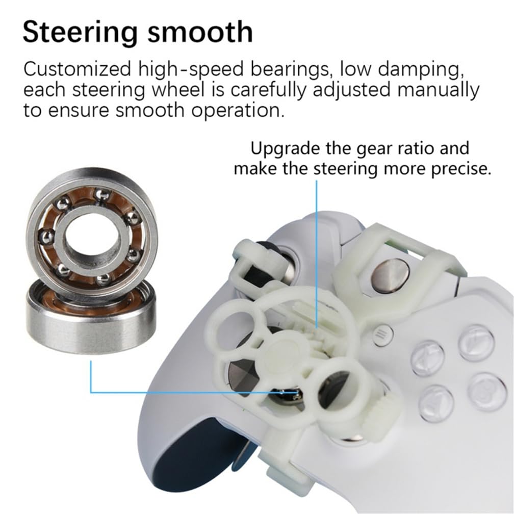 Xbox One S/X/Elite Mini Steering Wheel Controller - 3D Printed Racing Game Wheel Accessory for Enhanced Gaming Experience (Silver) | Perfect for Racing Games, Simulation Driving & Competitive Gaming