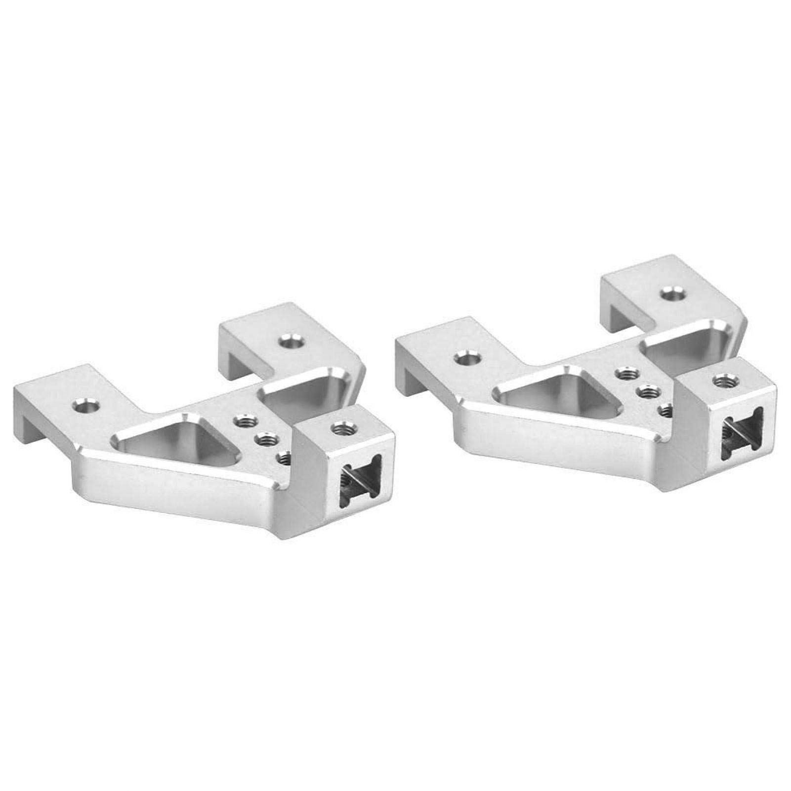 Germerse 1/10 Scale Aluminum Alloy RC Car Suspension Bracket Set - Front & Rear Shock Stay Bracket for RC Crawler, Rock Crawler, and Off-Road Truck (Silver 680028B) - Perfect for Trail Adventures and Rock Climbing