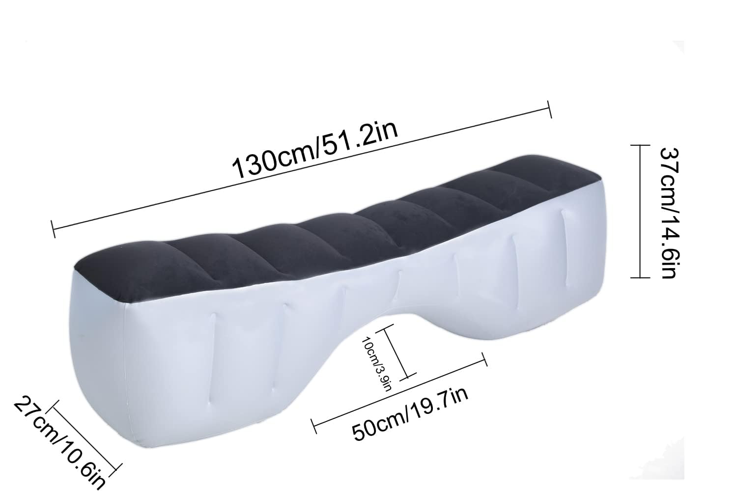 Inflatable Car Air Travel Mattress for Back Seat with Pump - 130×27×37 cm Portable Sleeping Gap Pad Air Bed for SUV & Vehicle Camping | Perfect for Road Trips, Travel Comfort & Outdoor Adventures
