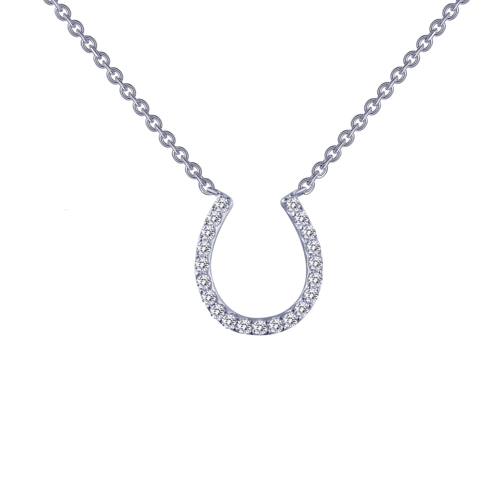 0.21 CTW Sterling Silver Horseshoe Pendant Necklace - Elegant Jewelry for Women, Gift for Her, Birthday, Anniversary, and Good Luck Charm
