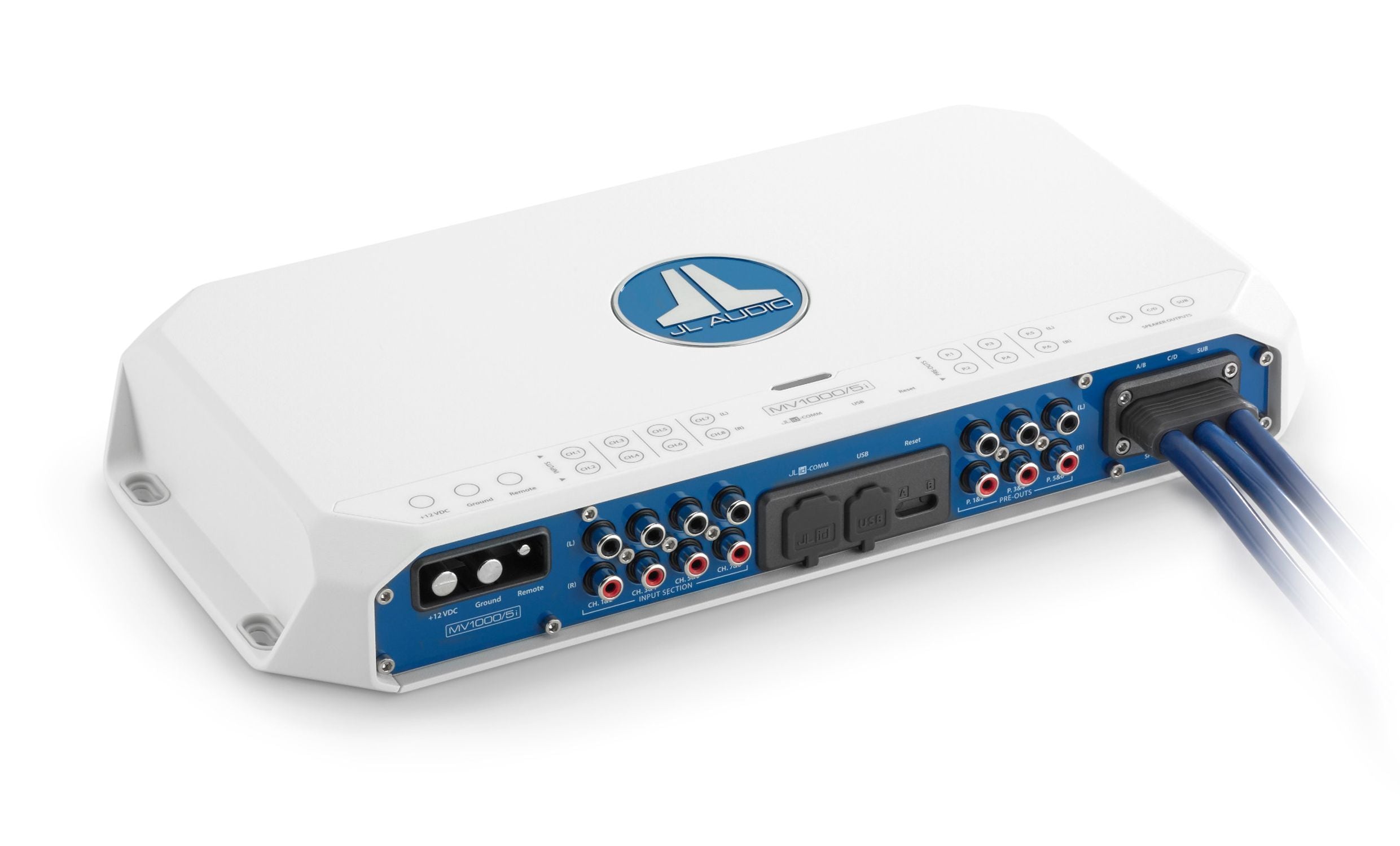 JL Audio MV1000/5i 5-Channel Class D Marine Amplifier with DSP - 1000W Power - Perfect for Boat Audio Systems & Marine Entertainment