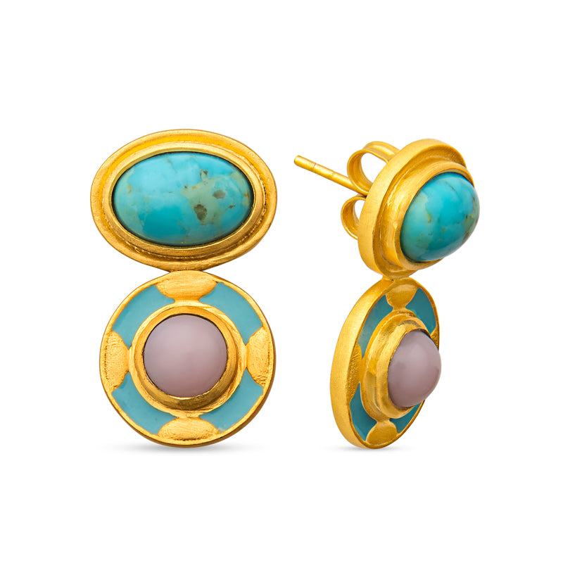 Blue Grotto Stud Earrings for Women - Hypoallergenic Cubic Zirconia Earrings - Perfect for Everyday Wear, Parties & Gift Giving