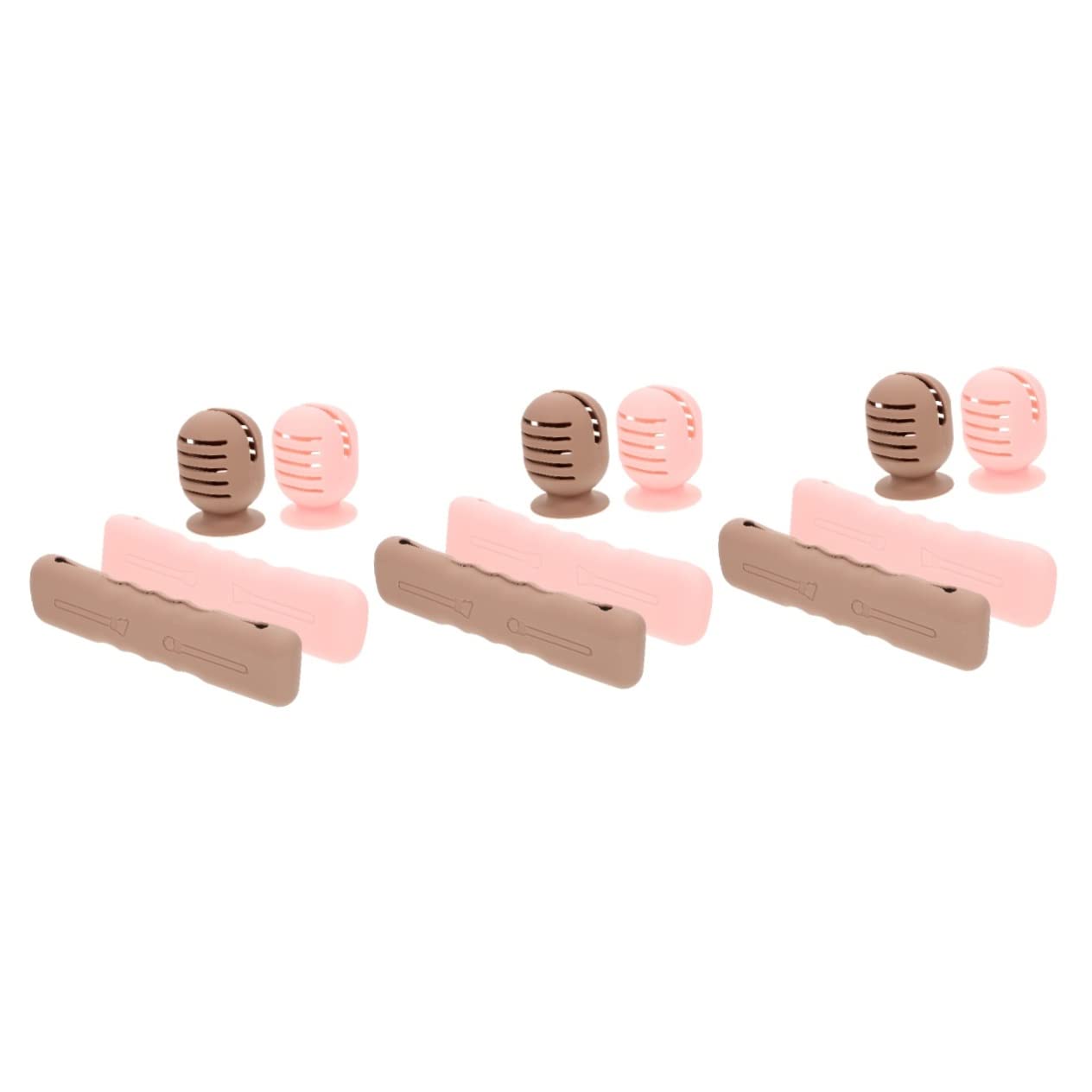 Lurrose 12-Piece Silicone Makeup Sponge Holder & Beauty Brush Organizer Set - Travel Storage Case for Foundation Brushes, Beauty Blenders, and Makeup Applicators - Perfect for Travel, Home, and Salon Organization