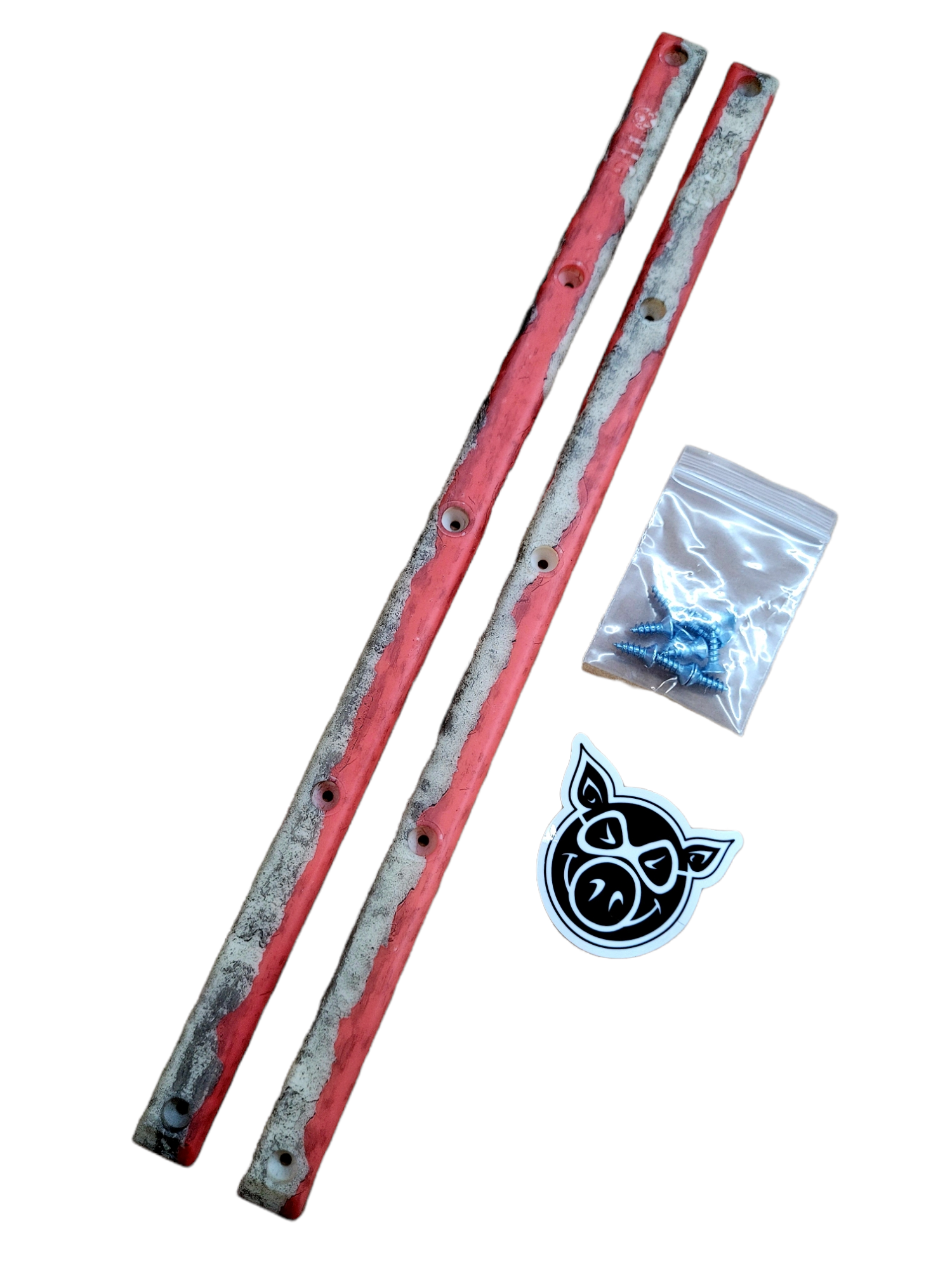 PIG Skateboard Rails Set - Red Curb Color for Street Skating & Grinding | Durable Skateboard Accessories for Tricks & Rails