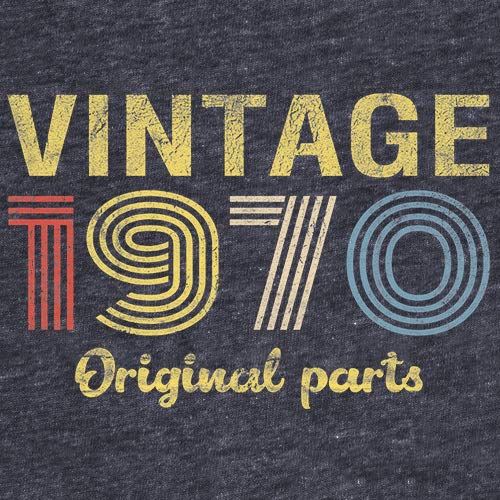 Vintage 1970 Retro 55th Birthday Gift for Men - Original Parts Themed T-Shirt - Perfect for 55th Birthday Parties & Nostalgic Celebrations