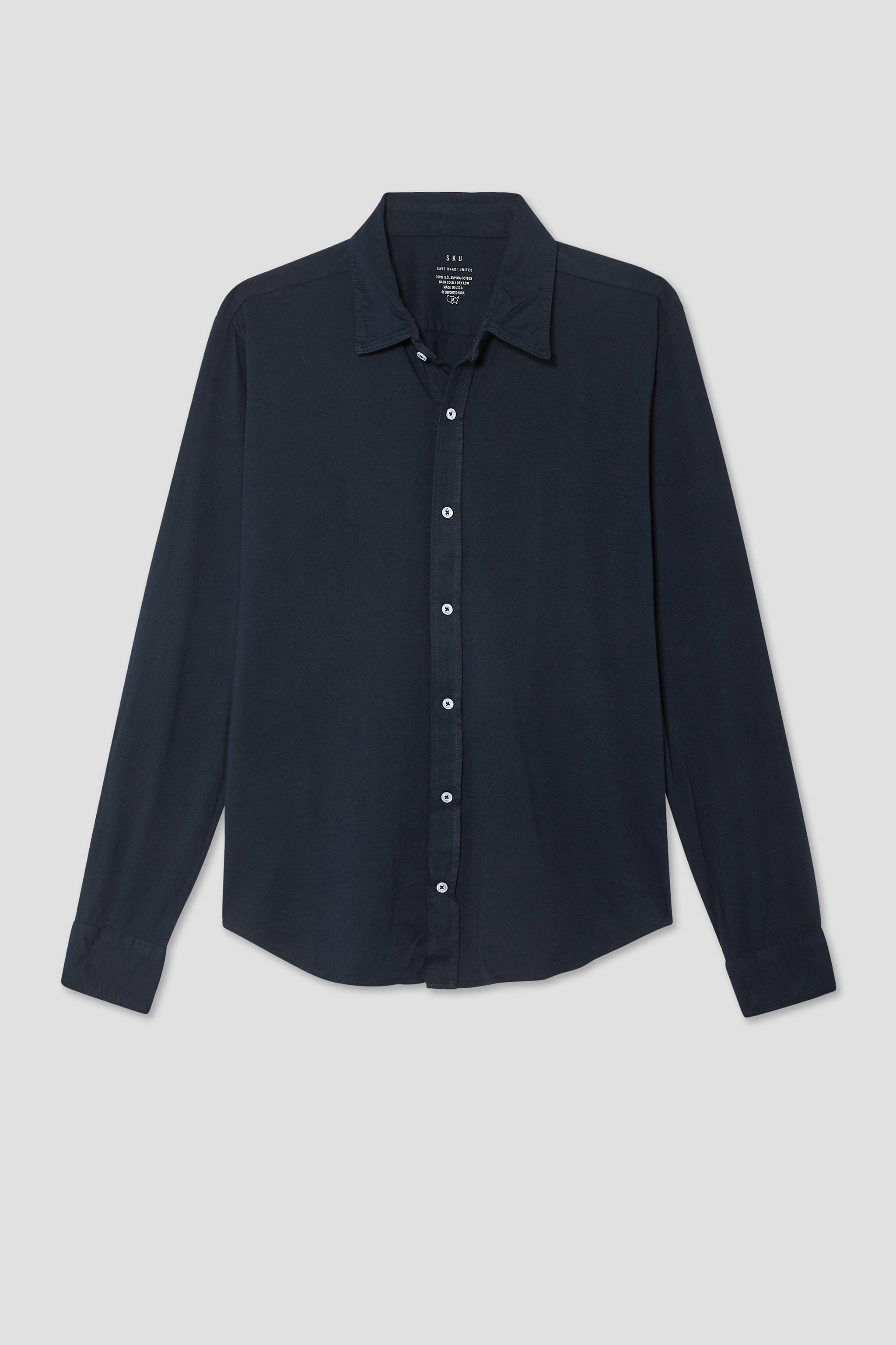 Save Khaki Long Sleeve Supima Jersey Easy Shirt - Premium Comfort Casual Wear for Men & Women | Perfect for Office, Travel & Everyday Use