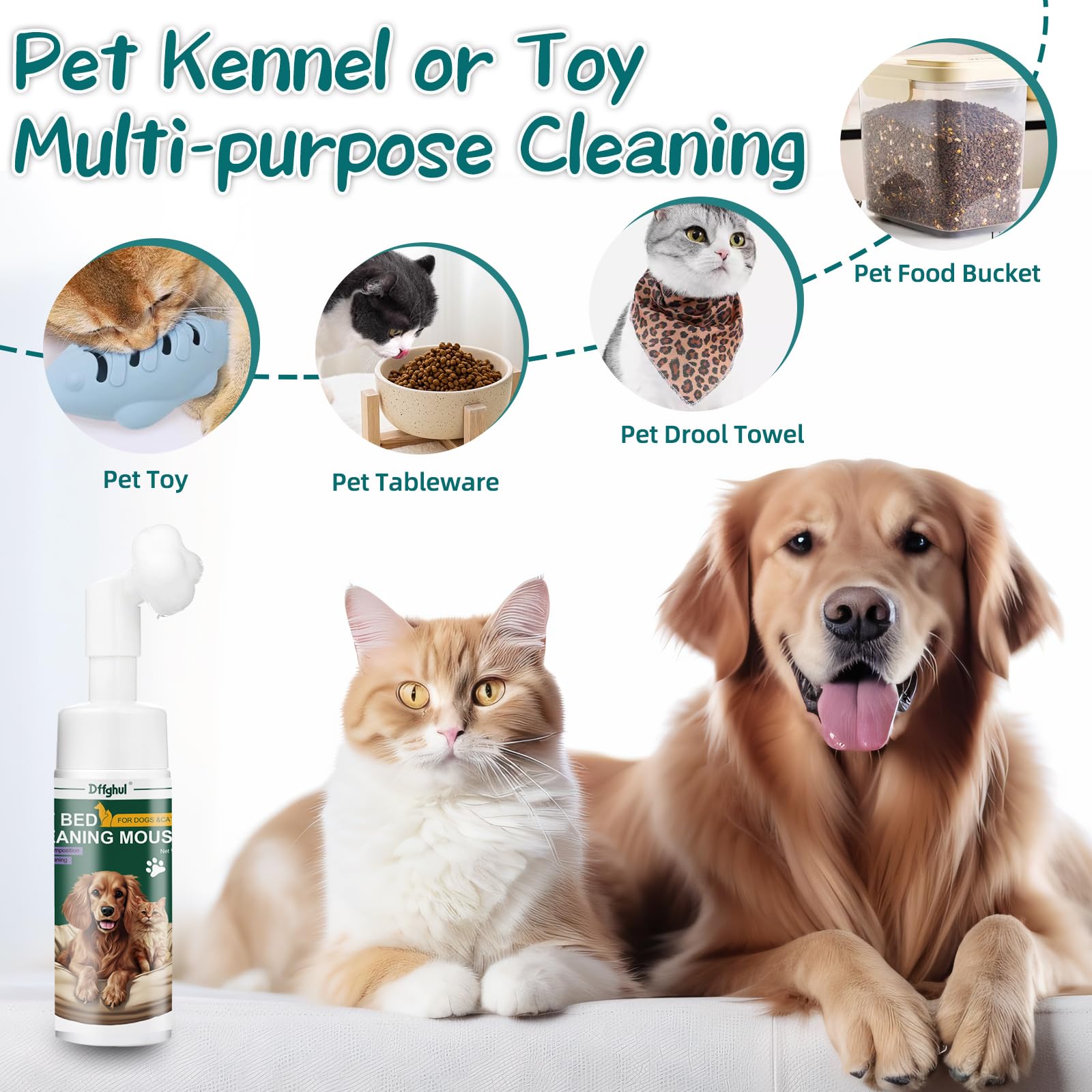 Multi-Purpose Pet Stain & Odor Remover | Foaming Carpet Cleaner for Pets | No-Rinse Formula for Carpets & Pet Beds | Perfect for Accidents, Spills & Deep Cleaning