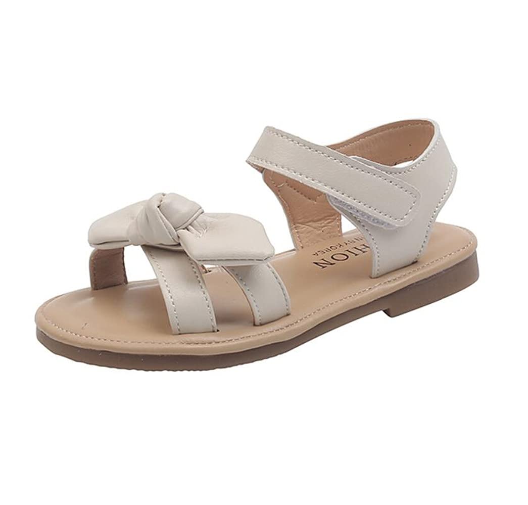 Little Girls' Open Toe Casual Sandals with Bow - Summer Outdoor Princess Dress Shoes for Toddlers | Perfect for Beach, Park, and Party Wear