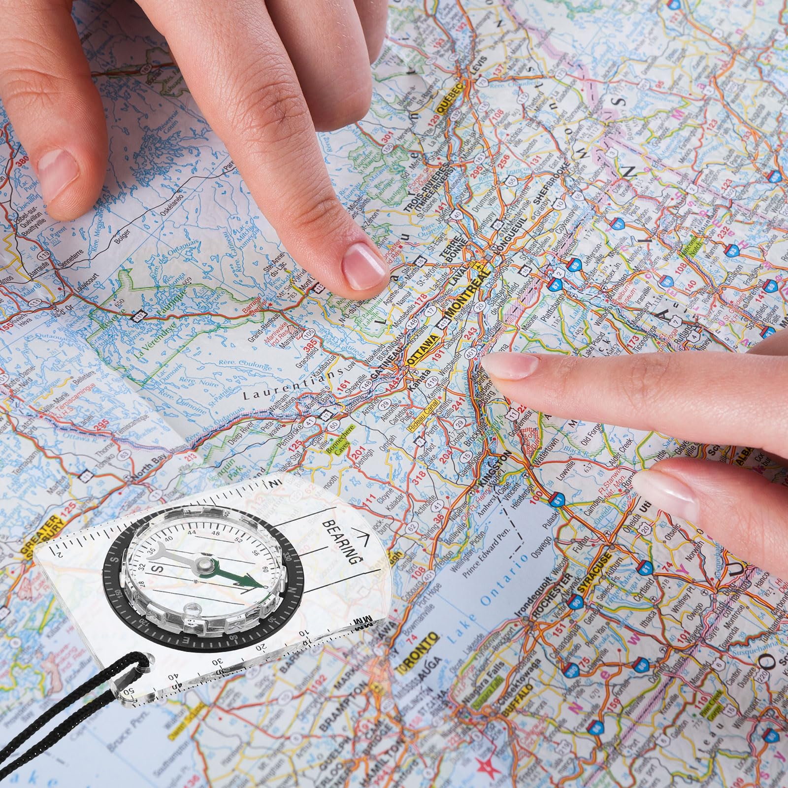 PATIKIL Orienteering Compass - Professional Hiking & Backpacking Compass with Declination Scale for Outdoor Navigation | Perfect for Camping, Survival, and Adventure Travel | Durable & Accurate Map Compass (White)