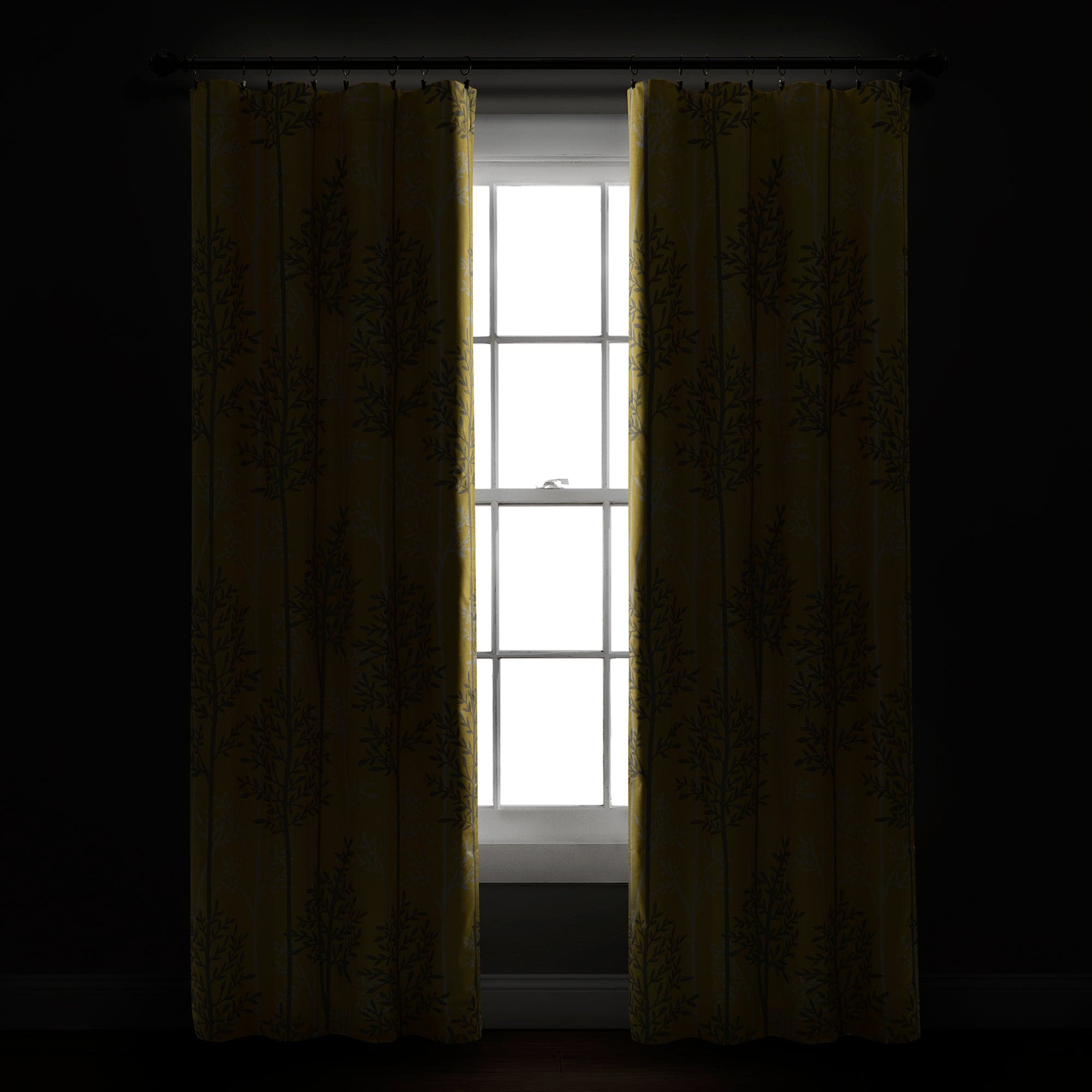Blackout Curtain Panels with Rod Pocket - Thermal Insulated Linear Tree Design for Bedroom & Living Room - Noise Reducing & Energy Saving Window Treatments