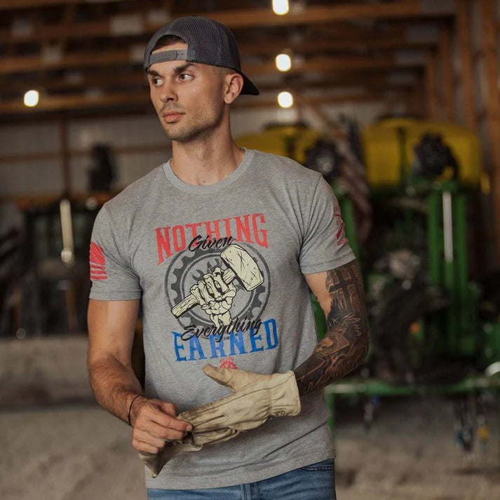 Nothing Given T-Shirt - Dark Heather Grey | Comfortable & Stylish Men's Graphic Tee for Casual Wear & Street Fashion