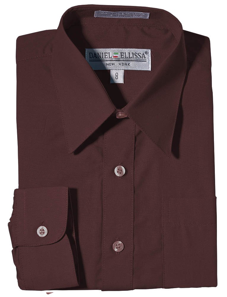 Daniel Ellissa Boys' Long Sleeve Dress Shirt | Formal Kids Button Down Shirt | School Uniform, Church & Special Occasions