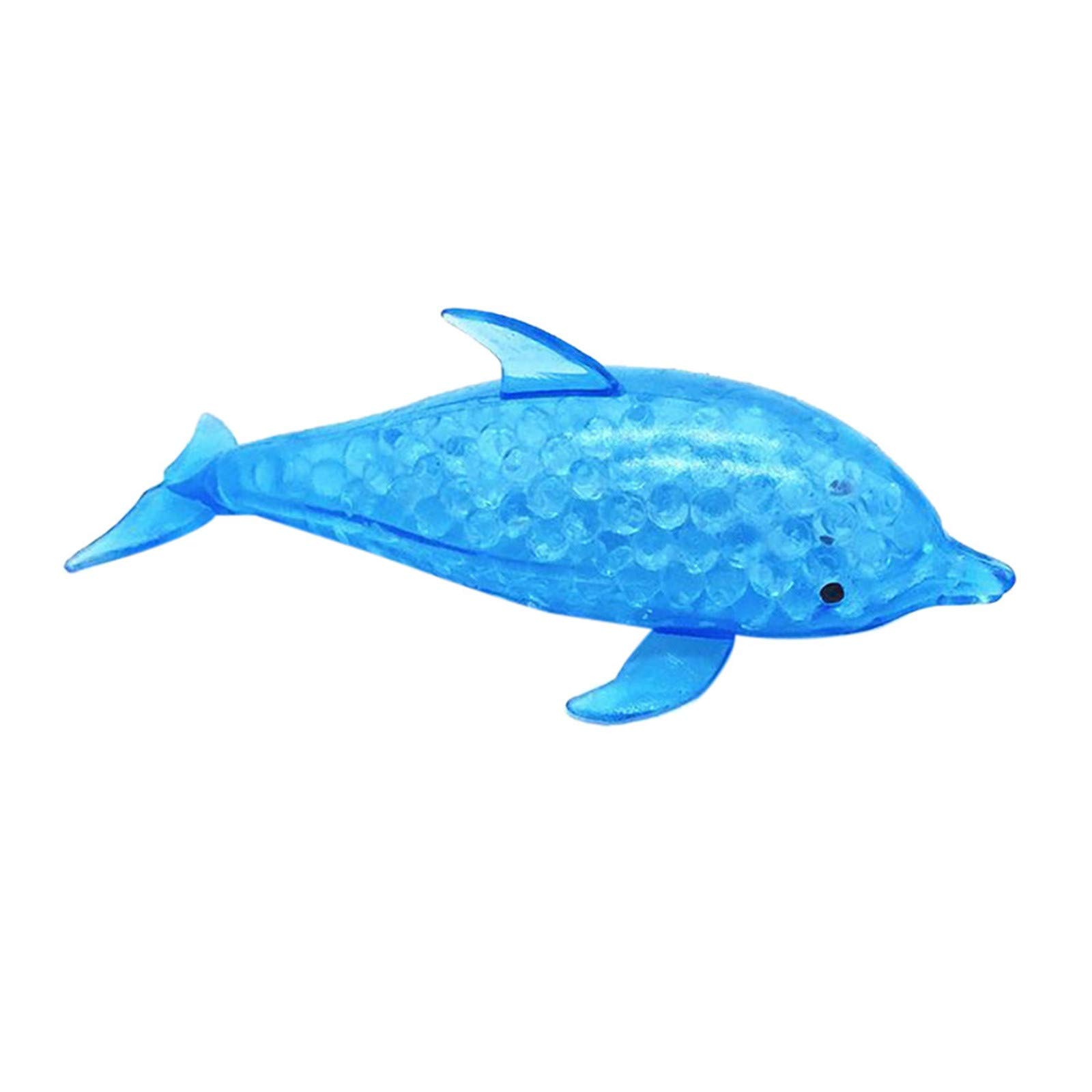 Spongy Dolphin Bead Stress Ball Toy - Squeezable Anti-Stress Relief Sensory Toy for Kids & Adults (10ml) - Perfect for Autism Therapy, Birthday Party Favors, Classroom Rewards & Office Stress Relief
