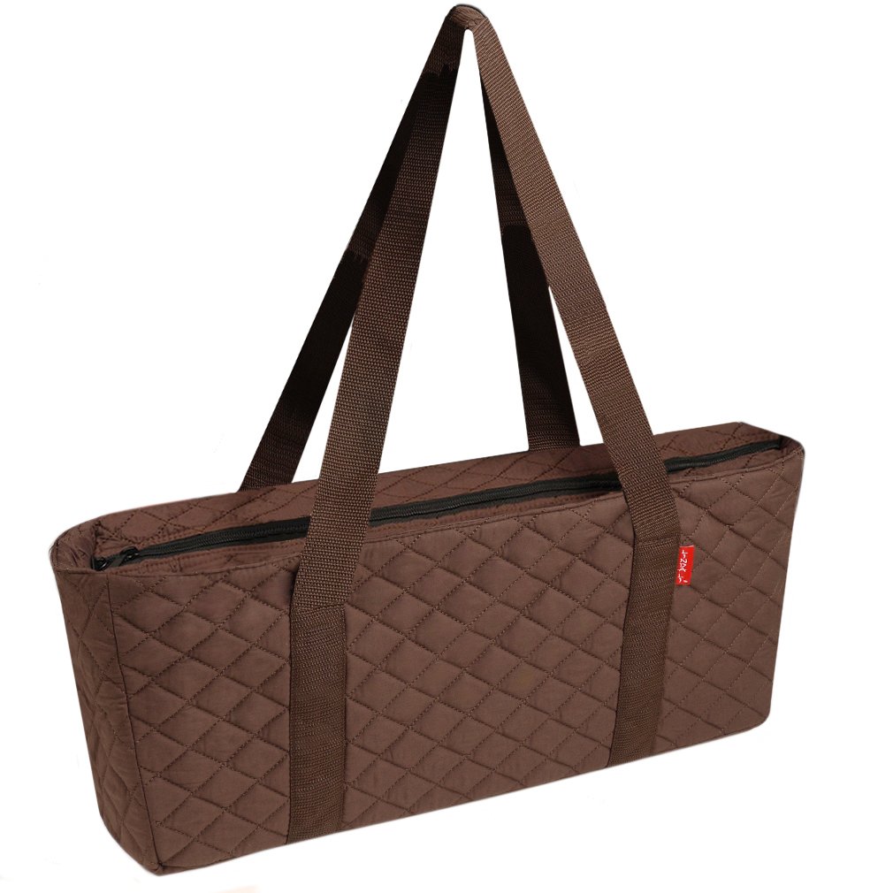 Premium Empty Mahjong Bag - Brown Quilted Soft Storage Pouch for Tiles | Portable & Lightweight | Perfect for Travel, Game Nights & Home Organization by Linda Li