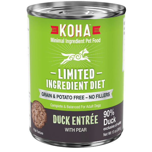 KOHA LID Duck Entrée Canned Dog Food - Grain-Free, Limited Ingredient Diet for Dogs with Sensitive Stomachs - Perfect for Mealtime, Training Treats & Travel Feeding