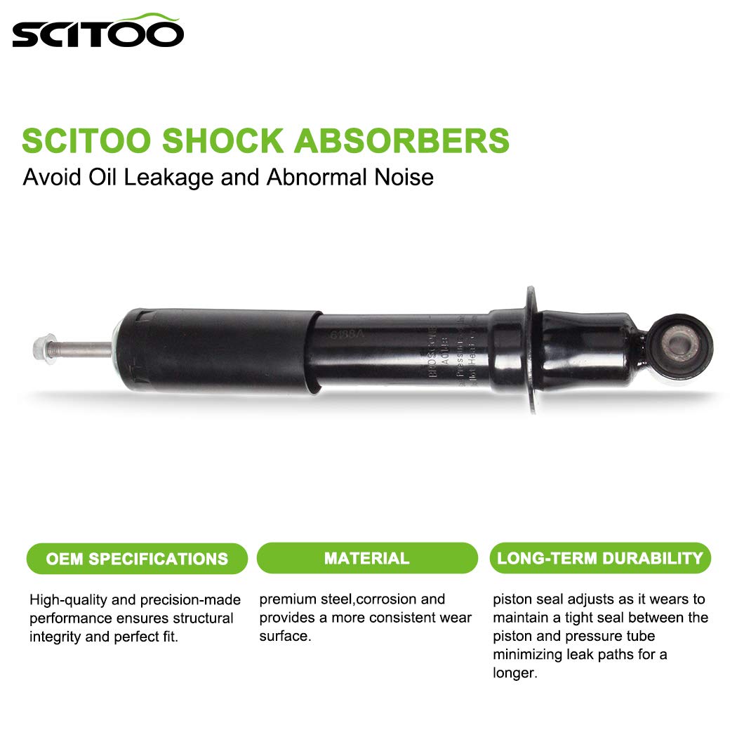 SCITOO 4PCS Front & Rear Shock Absorbers Struts Compatible with 2011-2012 Chevy Camaro (Part# 334686, 334687, 340069) - Smooth Ride & Enhanced Stability for Daily Driving & Performance Upgrades