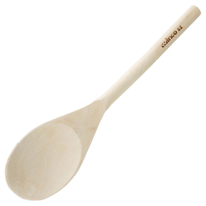 Winco 12-Piece Wooden Spoon Set - Natural Wood Cooking Utensils for Baking, Mixing & Serving - Durable Kitchen Tools for Everyday Use