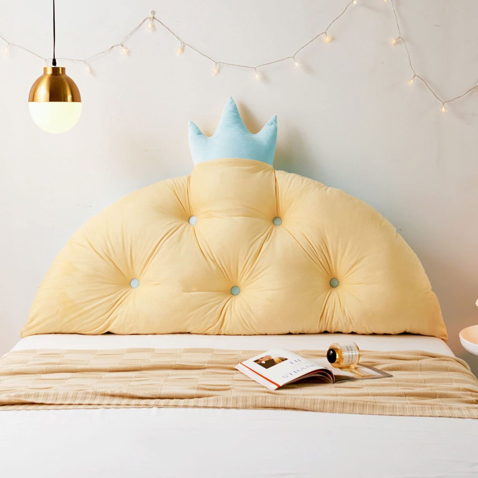 HXFAFA Crown Reading Pillow - Soft Suede with Removable Cover, PP-Cotton Filled Bed Rest Pillow for Back Support, Sleeping & Relaxing - Perfect for Reading in Bed, Lounging on Sofa or Watching TV (Multiple Sizes Available)