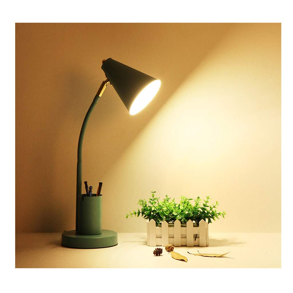LED Reading Light for Kids - Adjustable 3 Brightness Levels Book Light with Pen Holder, Eye Protection Bedside Lamp for Reading in Bed, Study & Homework (Green) - Perfect Gift for Students & Book Lovers