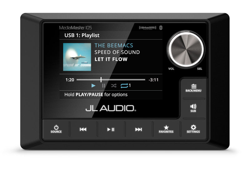 JL Audio MM105 MediaMaster Waterproof Marine Stereo with Color LCD Display - Perfect for Boats, Yachts & Outdoor Water Activities