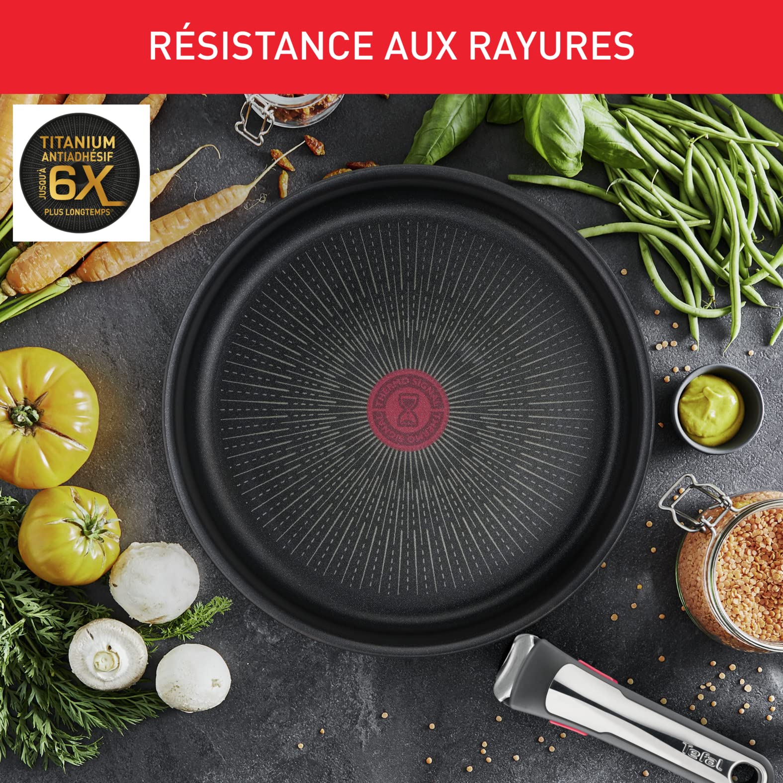 Tefal Ingenio Preference ON 15-Piece Non-Stick Cookware Set - 22cm & 26cm Frying Pans, 16cm/18cm/20cm Saucepans, 24cm Saute Pan - Stainless Steel with Universal Lid & Hermetic Lids - Includes Utensils & 2 Handles - Perfect for Home Cooking & Professional Kitchens