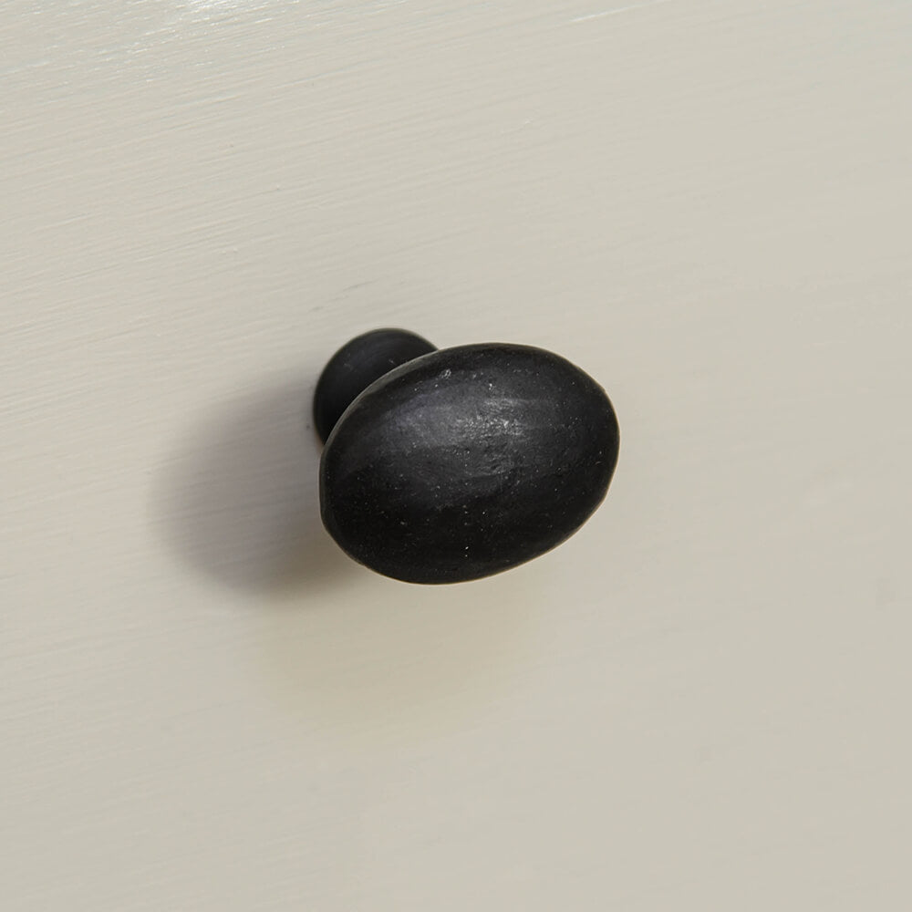 Forged Black Beeswax Oval Cabinet Knob - Premium Handmade Hardware for Kitchen Cabinets, Dressers & Furniture - Perfect for Home Renovation & DIY Projects