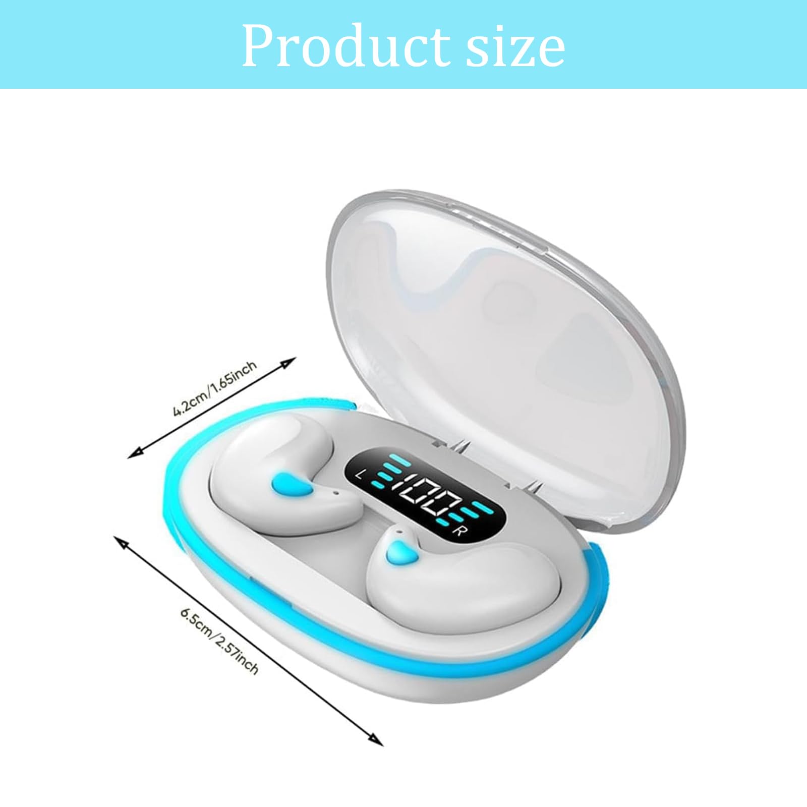 Bone Conduction Sleep Bluetooth Headset - Wireless Noise Cancelling Sports Earphones with 5.3 Technology, Comfortable In-Ear Design for Running, Workouts & Office Use (White)