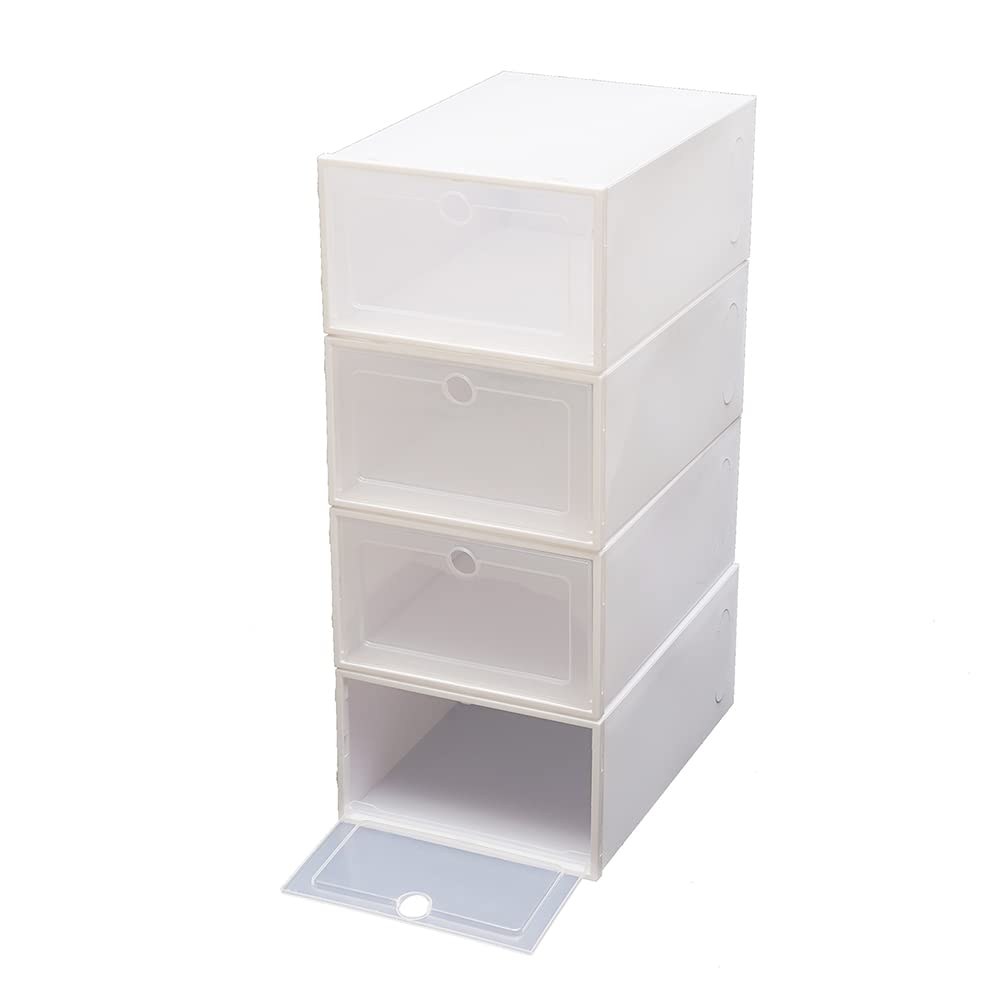 24-Piece Clear Plastic Stackable Shoe Storage Boxes - Space Saving Shoe Organizer for Closet, Under Bed & Entryway - Durable Shoe Box Containers for Men, Women & Kids Footwear Organization