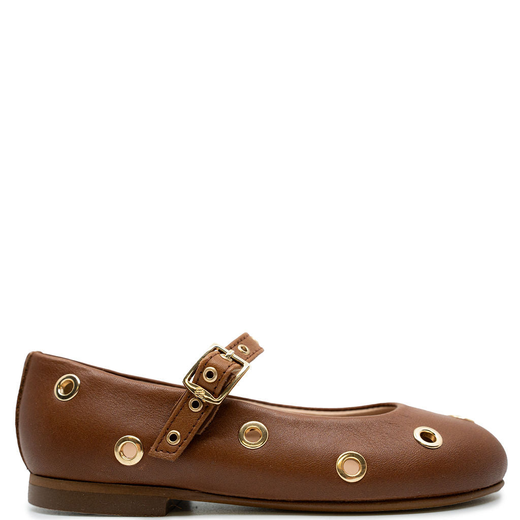 Papanatas Luggage Leather Embellished Mary Jane Shoes - Stylish Women's Flats for Travel, Work & Casual Wear