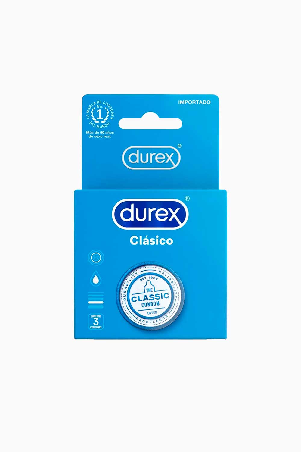 Durex Classic Condoms 3 Pack - Ultra Thin & Reliable Protection for Safe Sex - Perfect for Couples & Intimate Moments