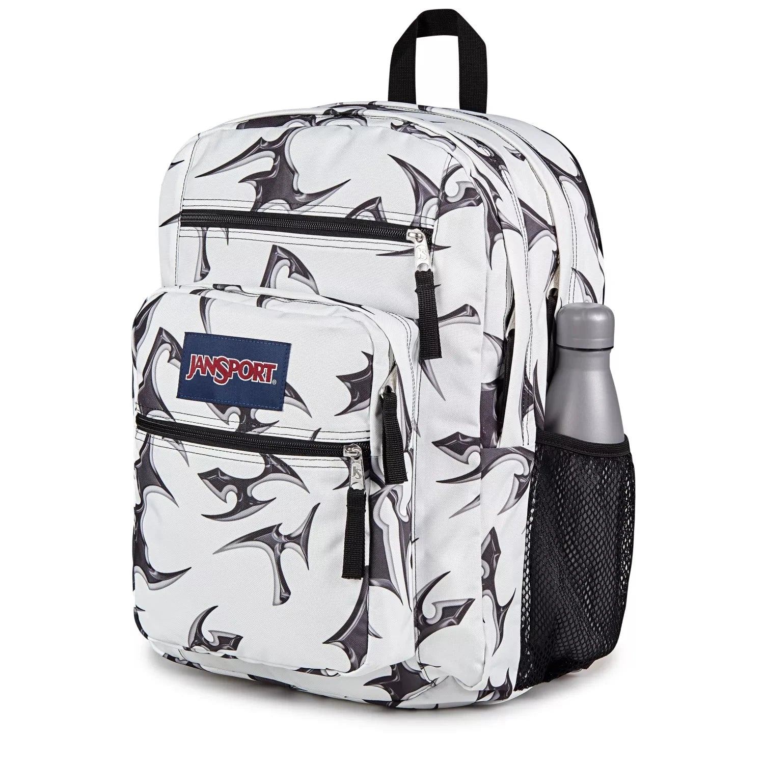 JanSport Big Student Backpack - Lightweight Laptop Backpack for School & College, Water-Resistant, Durable, Cyber Silver White - Perfect for Daily Commute, Travel & Outdoor Adventures