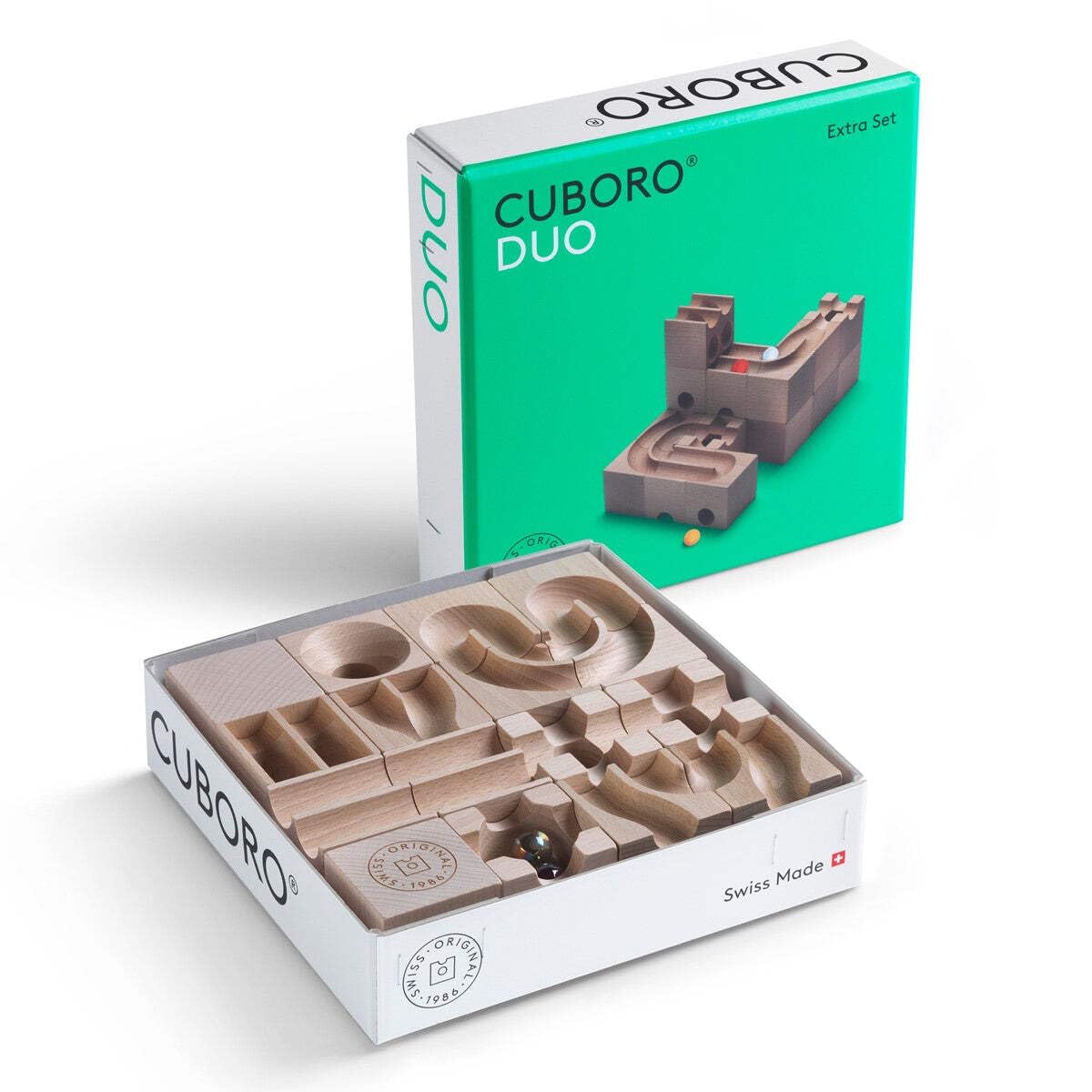 Cuboro Duo Marble Run Expansion Set - Parallel Double Track Building Blocks for Kids & Adults | STEM Educational Toy for Creative Play & Family Fun