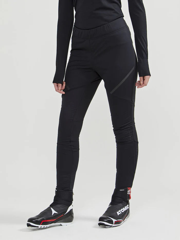 Women's Craft Core Glide Wind Tight Running Pants - High-Performance Compression Leggings for Workout & Outdoor Activities