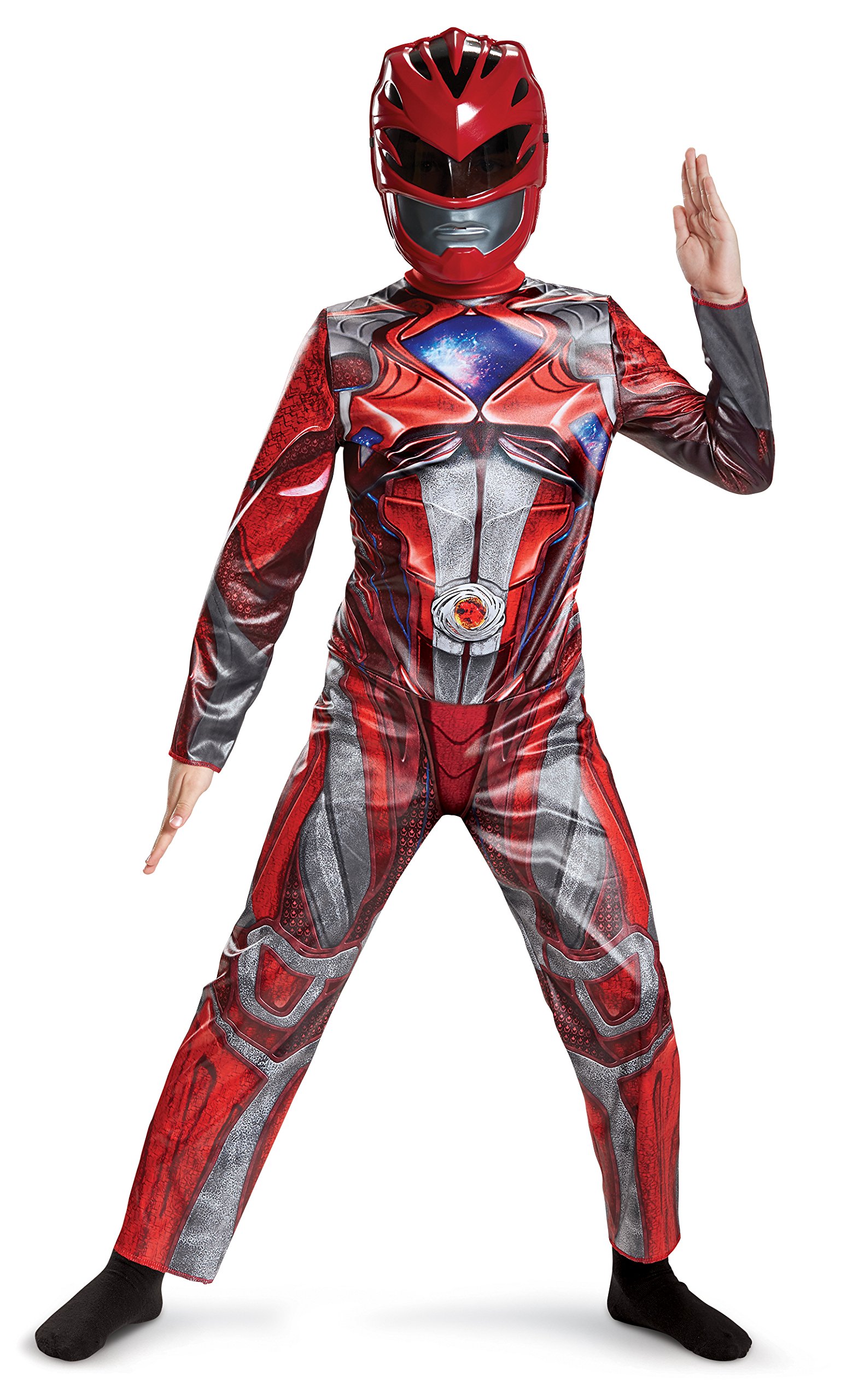Official Licensed Power Rangers Classic Movie Red Ranger Costume for Kids - Boys & Girls Halloween Cosplay, Birthday Party & Superhero Dress-Up
