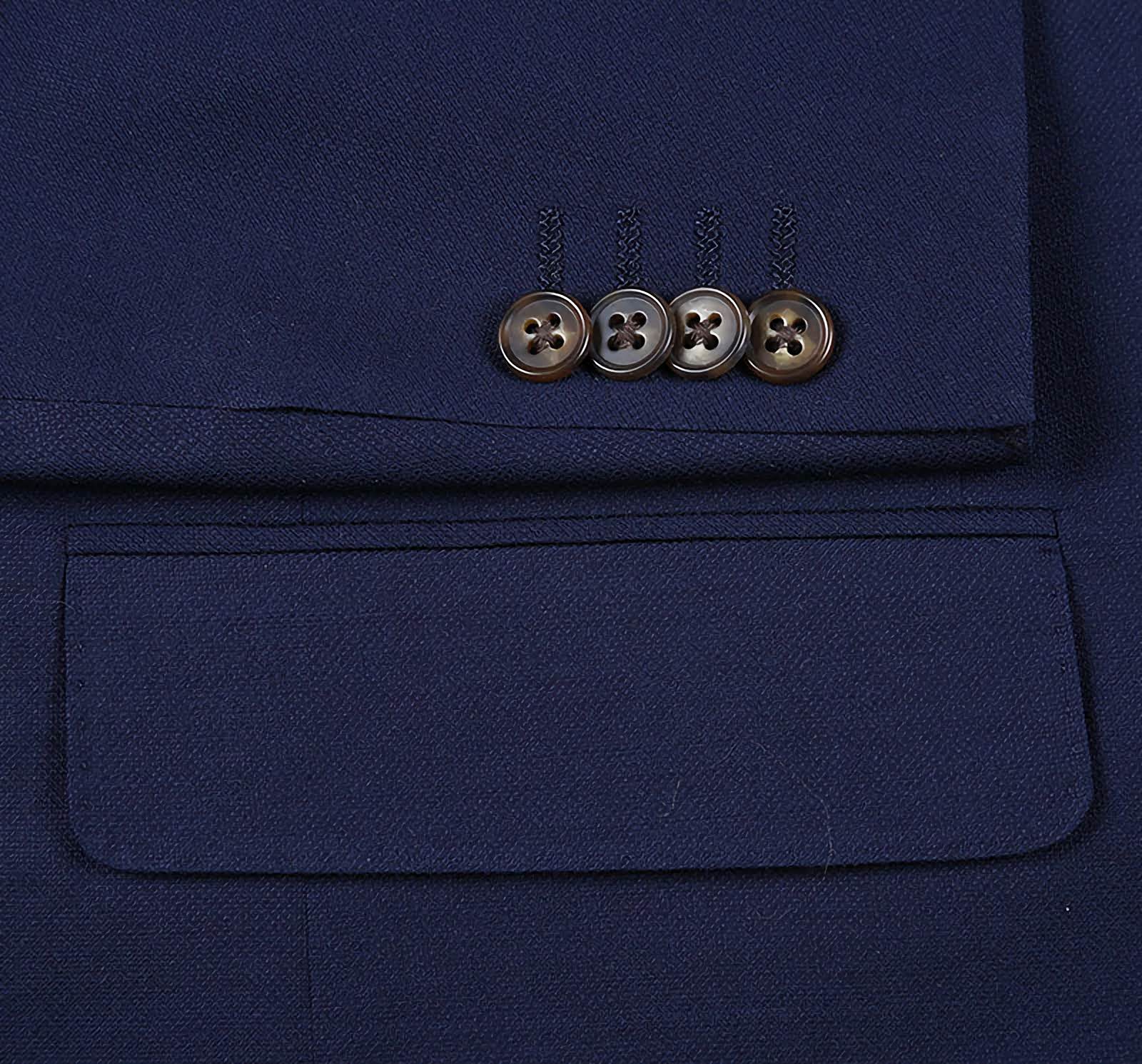 Premium Wool Regular Fit Blazer for Men - Dark Navy Solid Color | Business Attire & Formal Occasions