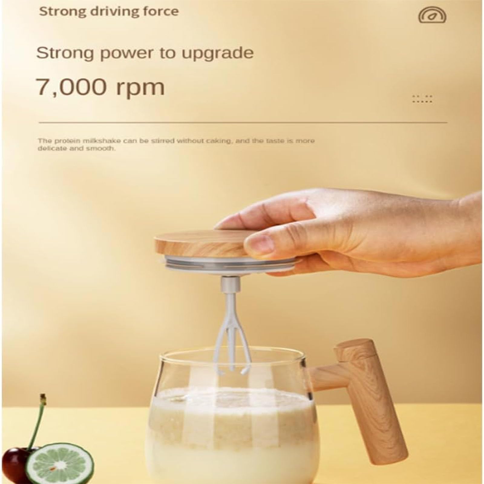 13.5oz Electric Mixing Mug - Self Stirring Coffee Cup with High Speed Mixing for Coffee, Tea & Hot Chocolate | Perfect for Office, Kitchen, Travel & Home Use | BPA-Free Transparent Design