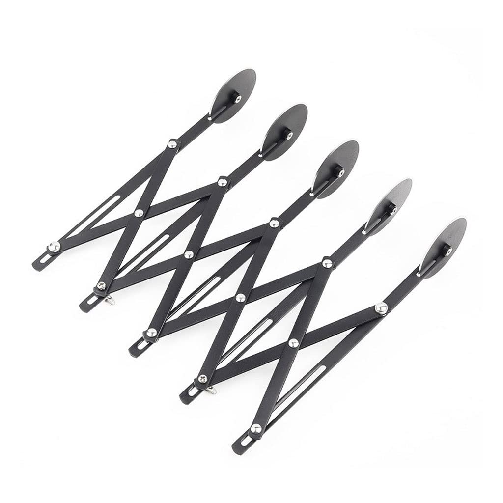 Premium Pizza Cutter Wheel - Stainless Steel Retractable Pizza Knife for Cutting Dough, Slicing Pizzas - 5 Round Divider Blade (Black) - Perfect for Home Kitchens, Pizzerias & Party Food Prep