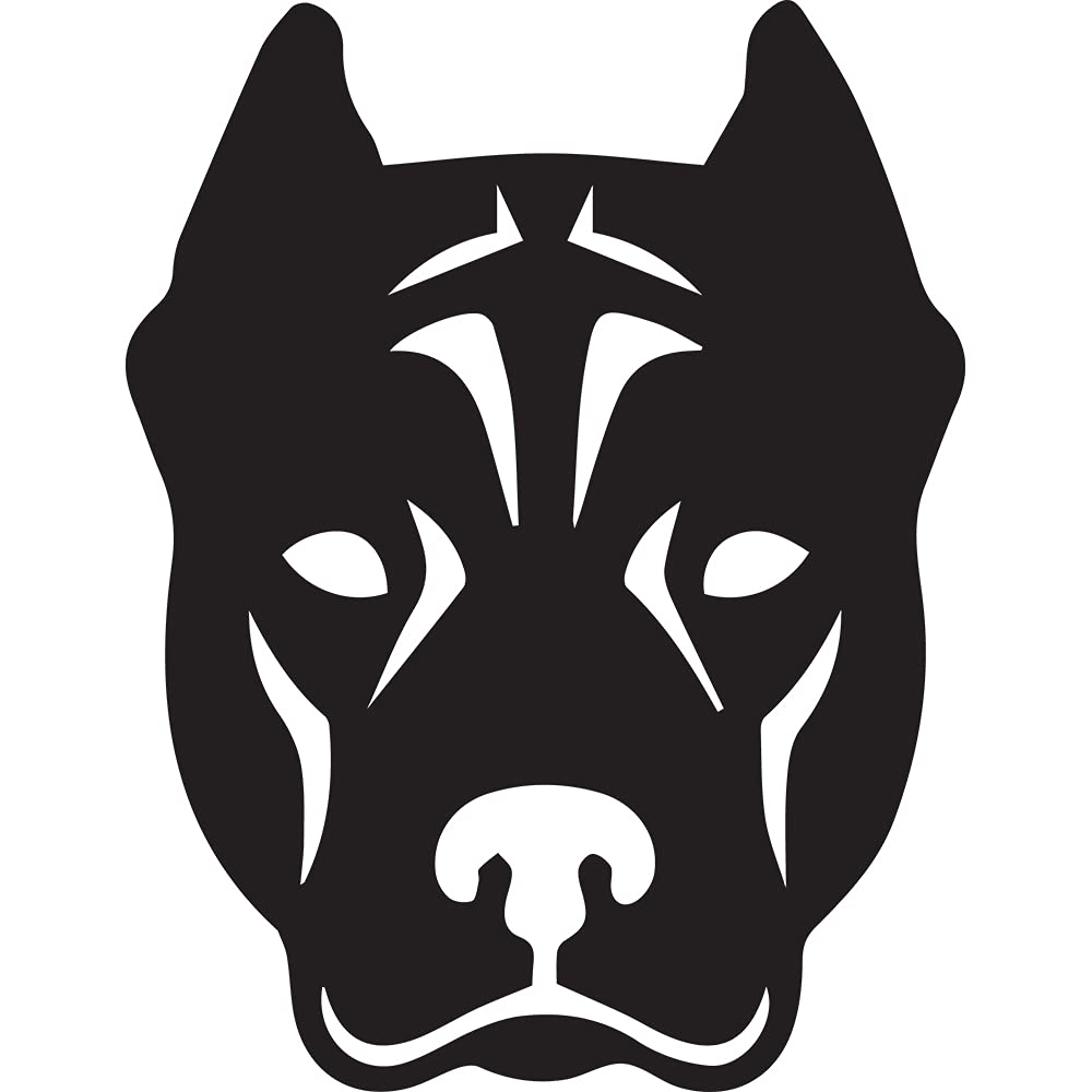 Premium Pitbull Dog Face Vinyl Decal Stickers (Black, Set of 2) - Waterproof, Durable for Laptop, Phone, Helmet, Car Window, Bumper, Mug, Cup, Door & Wall Decoration - Perfect for Pet Lovers & Home Decor