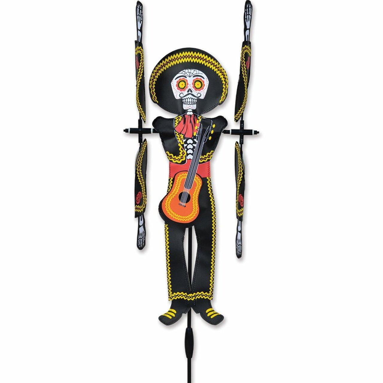 Vibrant Day of The Dead Whirligig - Colorful Mexican Folk Art Spinner for Garden Decor & Outdoor Festivals